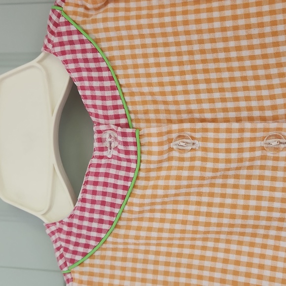 2B Real, Girl's sz4T, Gingham Dress, Pink&White,Orange&White  Check w Appliques - Picture 9 of 13
